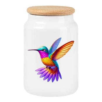 Kolibri - Keksdose mit Holzdeckel - Weiß - Vorne
