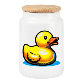 Duckling Duck Duck Duck - Cookie Jar with Wooden Lid - white - Front