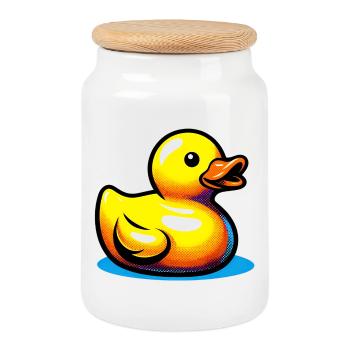 Duckling Duck Duck Duck - Cookie Jar with Wooden Lid - white - Front