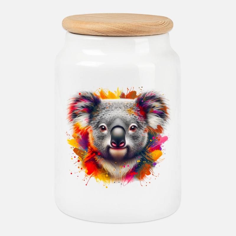 Koala - Keksdose mit Holzdeckel - Weiß