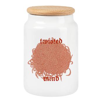 Twisted Mind – Chaos et esthétique - Boîte à biscuits avec couvercle en bois - blanc - Devant