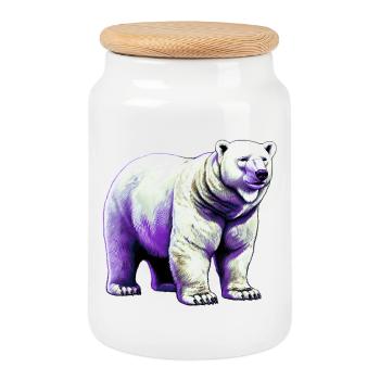 Weißer Eisbär - Keksdose mit Holzdeckel - Weiß - Vorne
