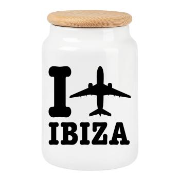 Vacances Ibiza - Boîte à biscuits avec couvercle en bois - blanc - Devant
