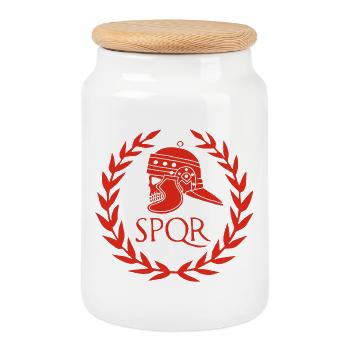 Roman Empire and the Red Skull - Cookie Jar with Wooden Lid - white - Front