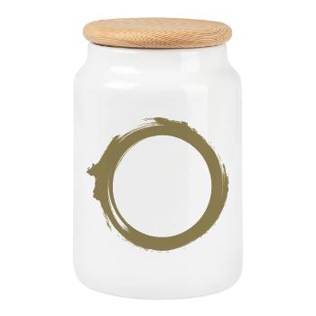 Black Hole Universe Silhouette Minimal Physics - Cookie Jar with Wooden Lid - white - Front