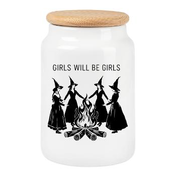 Halloween Tee for Women Funny - Cookie Jar with Wooden Lid - white - Front