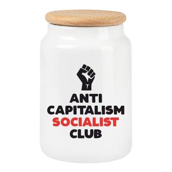Club socialiste anticapitaliste - Boîte à biscuits avec couvercle en bois - blanc - Devant