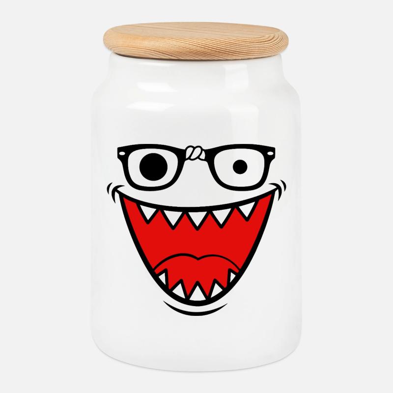 Retro Y2K Monster Emo Halloween - Keksdose mit Holzdeckel - Weiß