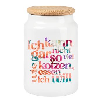 I CAN'T PUKE AS MUCH AS I EAT... - Cookie Jar with Wooden Lid - white - Front