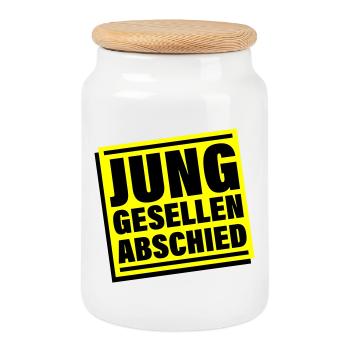 Junggesellenabschied Jga Junggeselle - Keksdose mit Holzdeckel - Weiß - Vorne