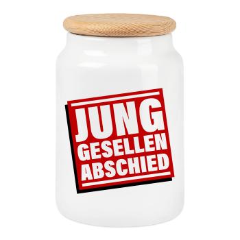 Junggesellenabschied Jga Junggeselle - Keksdose mit Holzdeckel - Weiß - Vorne