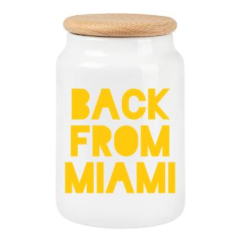 Lebendige Miami Skyline Silhouette - Keksdose mit Holzdeckel - Weiß - Vorne
