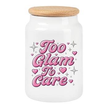 Trop glamour pour s’en soucier / Y2K Design - Boîte à biscuits avec couvercle en bois - blanc - Devant