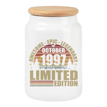 28th Retro Anniversary October 1997 - October 1997 - Cookie Jar with Wooden Lid - white - Front