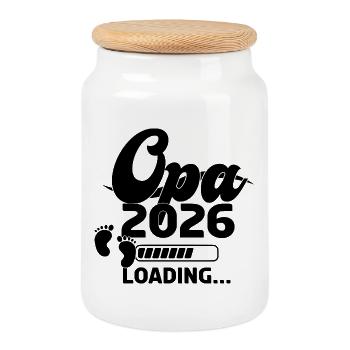 Opa 2026 Loading - Keksdose mit Holzdeckel - Weiß - Vorne