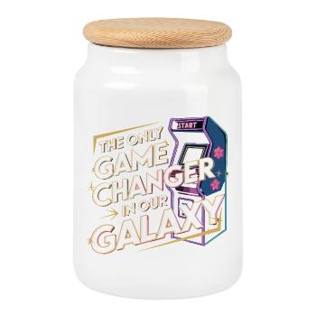 Le seul changeur de jeu dans notre arcade rétro Galaxy - Boîte à biscuits avec couvercle en bois - blanc - Devant