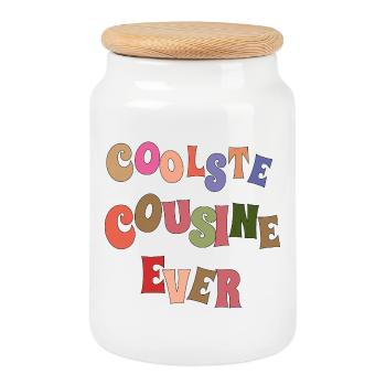 Coolste Cousin Ever  - Keksdose mit Holzdeckel - Weiß - Vorne