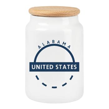 Alabama USA Emblem - Keksdose mit Holzdeckel - Weiß - Vorne