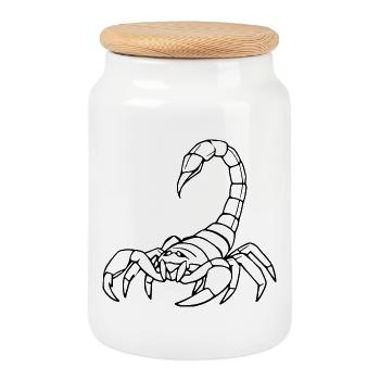 Skorpion Sternzeichen T-shirt Geschenk - Keksdose mit Holzdeckel - Weiß - Vorne