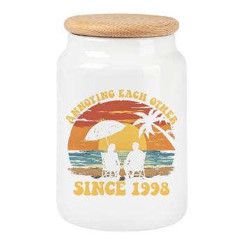 Jahrestag der gegenseitigen Belästigung seit 1998 - Keksdose mit Holzdeckel - Weiß - Vorne