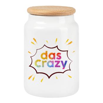 Das Regenbogen Crazy Burst - Keksdose mit Holzdeckel - Weiß - Vorne