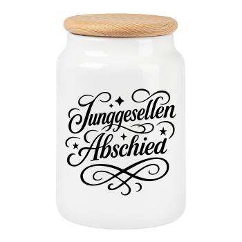 Bachelor party bachelor party - Cookie Jar with Wooden Lid - white - Front