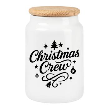 Fête de l’équipage de Noël - Boîte à biscuits avec couvercle en bois - blanc - Devant