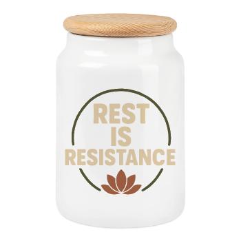 Mental health awareness, - Cookie Jar with Wooden Lid - white - Front