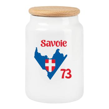 Savoie 73 - Boîte à biscuits avec couvercle en bois - blanc - Devant