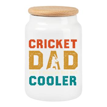 Glacière Cricket Dad - Boîte à biscuits avec couvercle en bois - blanc - Devant