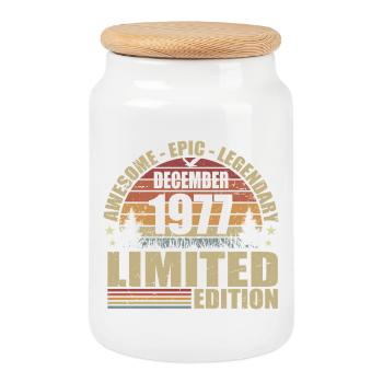 December 1977 - Limited Edition December 1977 - Cookie Jar with Wooden Lid - white - Front