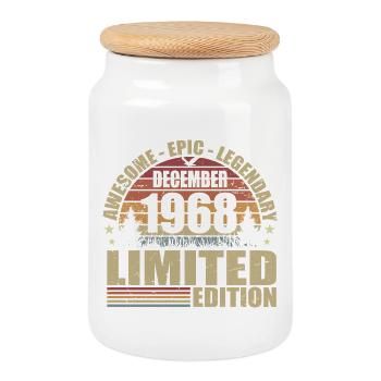 December 1968 - Limited Edition December 1968 - Cookie Jar with Wooden Lid - white - Front