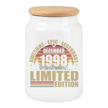 Décembre 1998 - Édition Limitée Décembre 1998 - Boîte à biscuits avec couvercle en bois - blanc - Devant