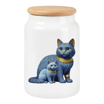 ROYAL KITTEN - animals - Cookie Jar with Wooden Lid - white - Front