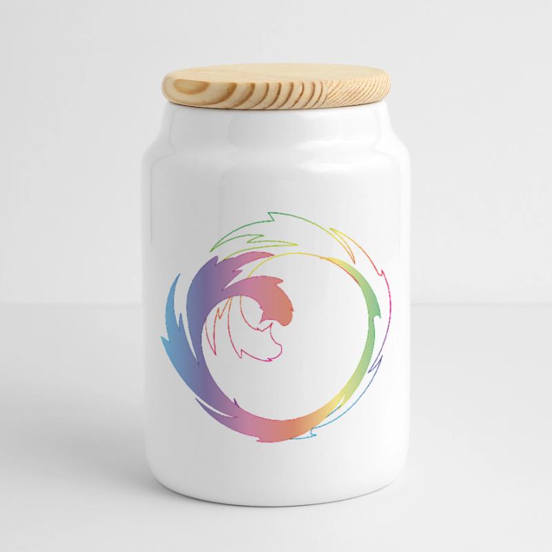 Creative color wheel as a dynamic design frame Cookie Jar with Wooden Lid