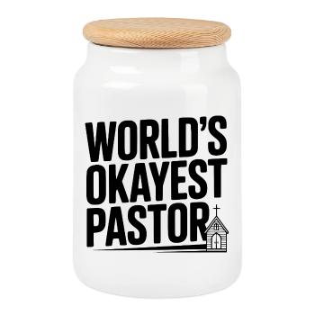 Der beste Pastor der Welt - Keksdose mit Holzdeckel - Weiß - Vorne