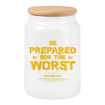 Be Prepared for the Worst - Keksdose mit Holzdeckel - Weiß - Vorne