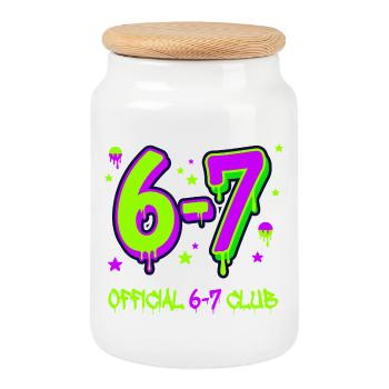 Club officiel 6-7 - Boîte à biscuits avec couvercle en bois - blanc - Devant