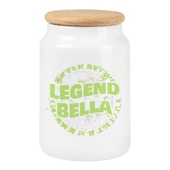 Bella as a woman - Cookie Jar with Wooden Lid - white - Front