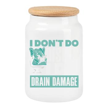 Toilet Clogging Master Funny - Cookie Jar with Wooden Lid - white - Front