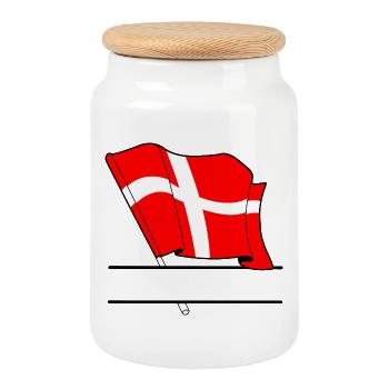 DANEMARK – Espace de noms - Boîte à biscuits avec couvercle en bois - blanc - Devant