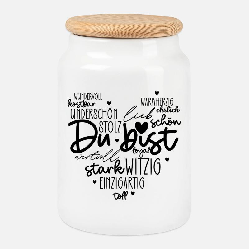 Du bist - Keksdose mit Holzdeckel - Weiß