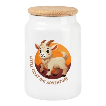 Little Goat, The Great Adventure - Cookie Jar with Wooden Lid - white - Front