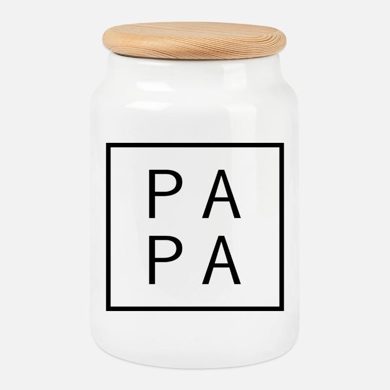 Papa 2026 Logo Werdender Papa 2026 Papa est 2026  - Keksdose mit Holzdeckel - Weiß