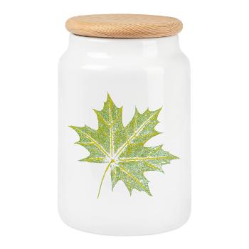 Maple Leaf - Forest & Nature BOTANIK - Cookie Jar with Wooden Lid - white - Front
