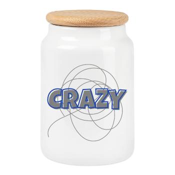 Crazy - Keksdose mit Holzdeckel - Weiß - Vorne