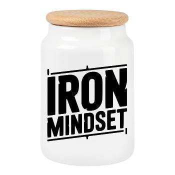 Iron Mindset - Cookie Jar with Wooden Lid - white - Front