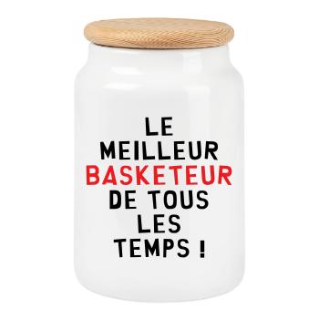 Basketball Best Basketball Player - Cookie Jar with Wooden Lid - white - Front