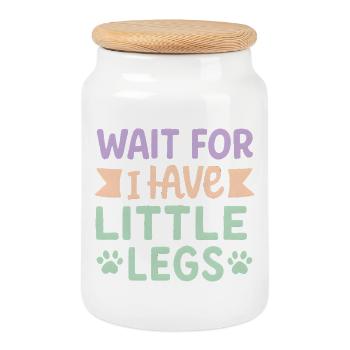 Le chien dit Humour Mème Humour, Drôle, petites jambes drôles - Boîte à biscuits avec couvercle en bois - blanc - Devant