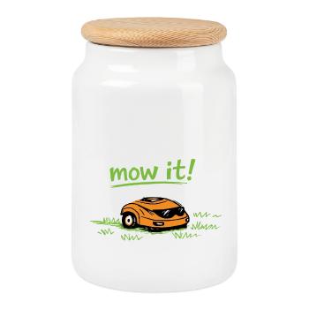 I'm sexy and I mow it – Lustiger Rasen Spruch - Cookie Jar with Wooden Lid - white - Front